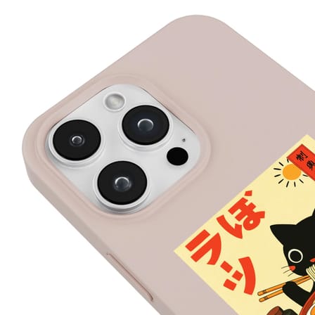iPhone 16 Pro Max Pudra Lansman Renkli Silikon Black Cat Tasarımlı Telefon Kılıfı
