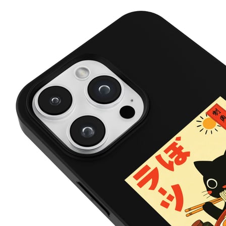 iPhone 13 Pro Max Siyah Lansman Renkli Silikon Black Cat Tasarımlı Telefon Kılıfı