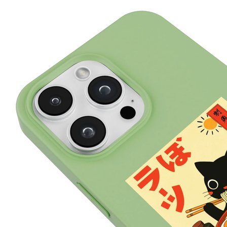 iPhone 12 Pro Yeşil Lansman Renkli Silikon Black Cat Tasarımlı Telefon Kılıfı