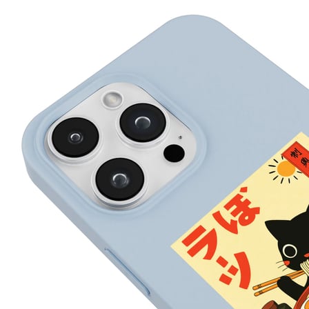iPhone 11 Pro Mavi Lansman Renkli Silikon Black Cat Tasarımlı Telefon Kılıfı