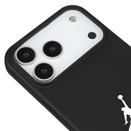 iPhone 17 Pro Max Siyah Lansman Renkli Silikon Premium Basketbol Kılıf