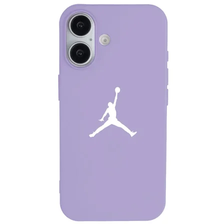 iPhone 16 Plus Lila Lansman Renkli Silikon Premium Basketbol Kılıf