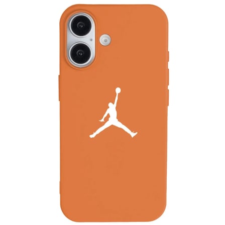 iPhone 16 Plus Turuncu Lansman Renkli Silikon Premium Basketbol Kılıf
