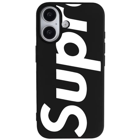 iPhone 16 Siyah Lansman Sup Tasarımlı Renkli Silikon Kılıfı