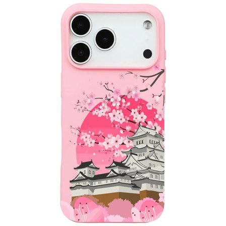 iPhone 17 Pro Max Pembe Lansman Sakura Renkli Silikon Kılıfı