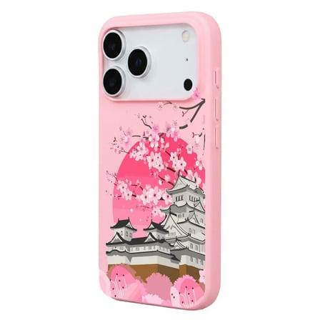 iPhone 17 Pro Pembe Lansman Sakura Renkli Silikon Kılıfı