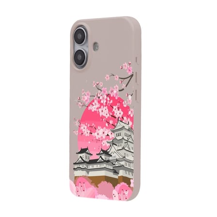 iPhone 16 Plus Pudra Lansman Sakura Renkli Silikon Kılıfı