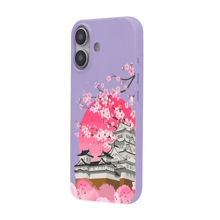 iPhone 16 Lila Lansman Sakura Renkli Silikon Kılıfı
