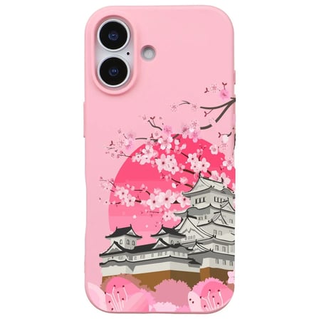 iPhone 17 Pembe Lansman Sakura Renkli Silikon Kılıfı