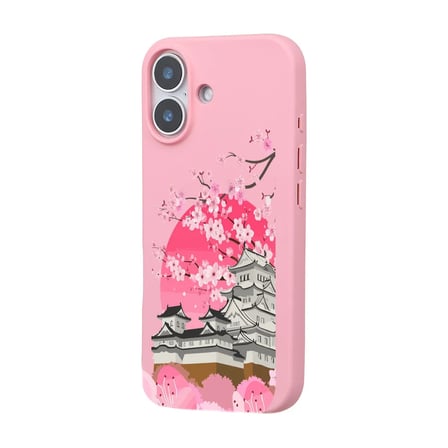 iPhone 17 Pembe Lansman Sakura Renkli Silikon Kılıfı
