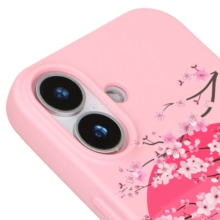 iPhone 17 Pembe Lansman Sakura Renkli Silikon Kılıfı