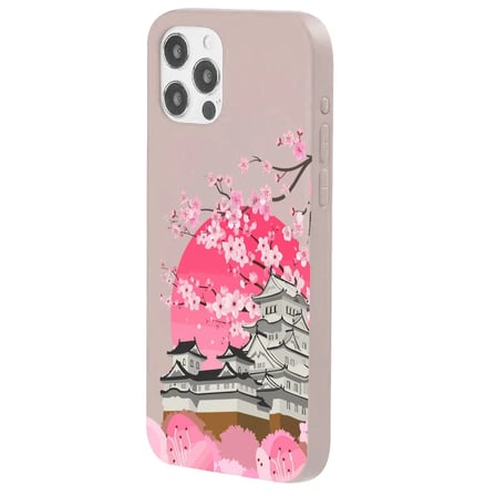 iPhone 14 Pro Pudra Lansman Sakura Renkli Silikon Kılıfı