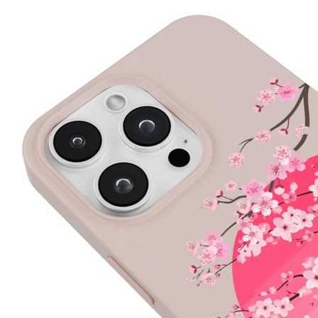 iPhone 14 Pro Pudra Lansman Sakura Renkli Silikon Kılıfı