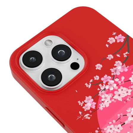 iPhone 13 Pro Kırmızı Lansman Sakura Renkli Silikon Kılıfı