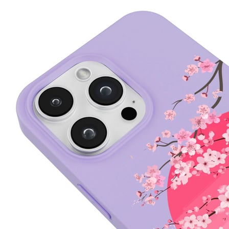 iPhone 11 Pro Max Lila Lansman Sakura Renkli Silikon Kılıfı