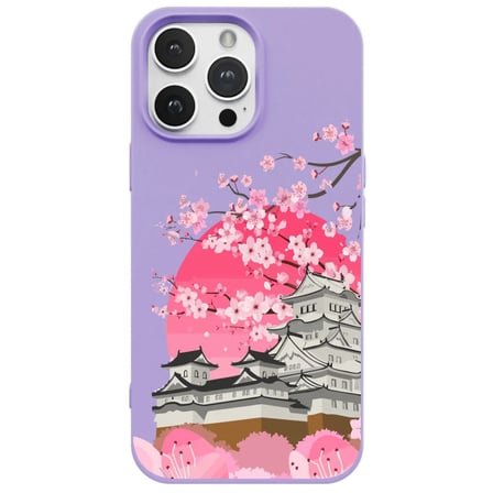 iPhone 11 Pro Lila Lansman Sakura Renkli Silikon Kılıfı
