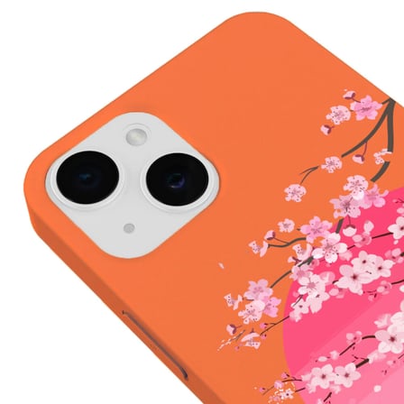 iPhone 14 Turuncu Lansman Sakura Renkli Silikon Kılıfı