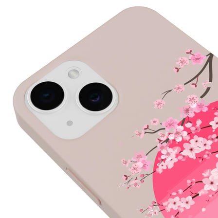 iPhone 13 Pudra Lansman Sakura Renkli Silikon Kılıfı