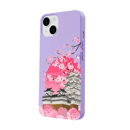 iPhone 11 Lila Lansman Sakura Renkli Silikon Kılıfı