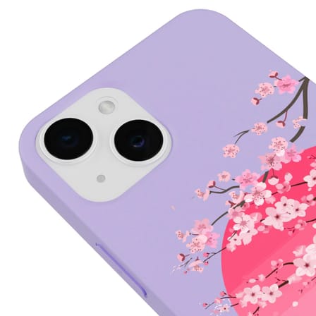 iPhone 11 Lila Lansman Sakura Renkli Silikon Kılıfı