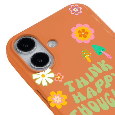 iPhone 16 Plus Turuncu Think Happy Renkli Silikon Kılıfı