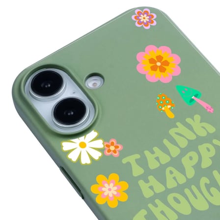 iPhone 16 Plus Yeşil Think Happy Renkli Silikon Kılıfı