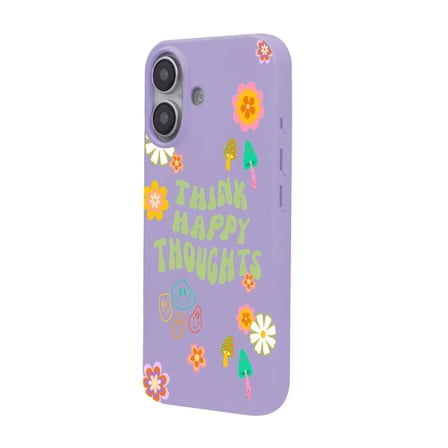 iPhone 17 Lila Think Happy Renkli Silikon Kılıfı