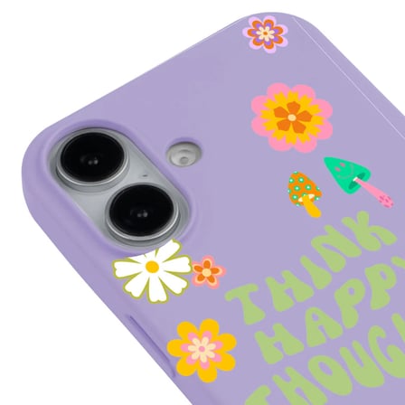 iPhone 17 Lila Think Happy Renkli Silikon Kılıfı