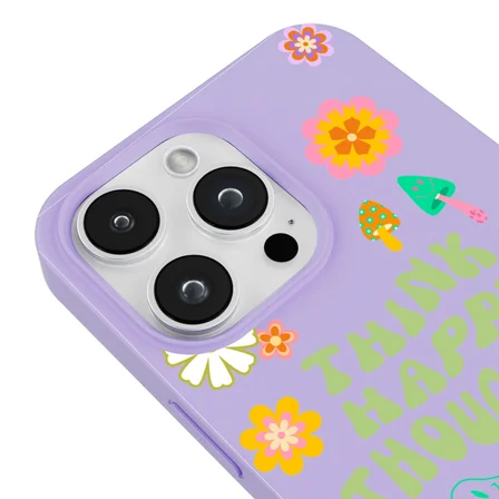 iPhone 16 Pro Max Lila Think Happy Renkli Silikon Kılıfı