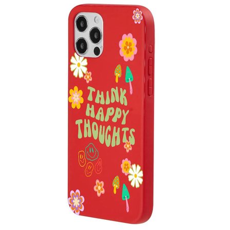 iPhone 16 Pro Kırmızı Think Happy Renkli Silikon Kılıfı