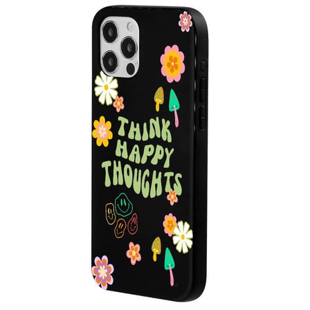 iPhone 16 Pro Siyah Think Happy Renkli Silikon Kılıfı