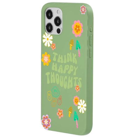 iPhone 14 Pro Yeşil Think Happy Renkli Silikon Kılıfı