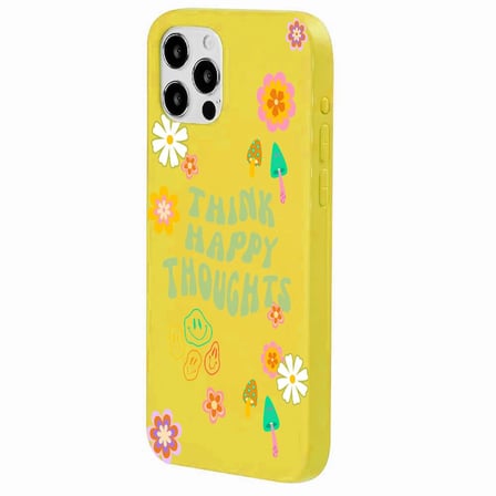iPhone 14 Pro Sarı Think Happy Renkli Silikon Kılıfı