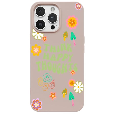 iPhone 12 Pro Pudra Think Happy Renkli Silikon Kılıfı