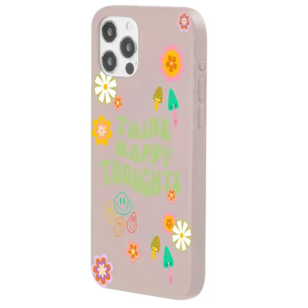 iPhone 11 Pro Max Pudra Think Happy Renkli Silikon Kılıfı