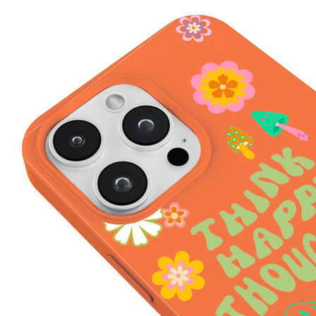 iPhone 11 Pro Max Turuncu Think Happy Renkli Silikon Kılıfı