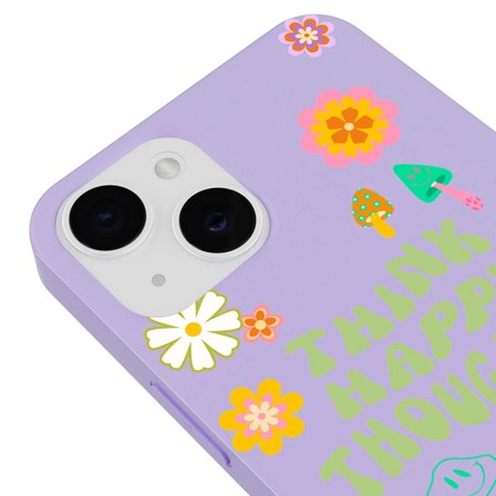 iPhone 13 Mini Lila Think Happy Renkli Silikon Kılıfı