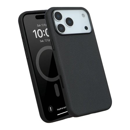 iPhone 17 Pro Max Siyah Renk Gizli Magsafe Destekli Mikro Kabartma Dokulu Premium Kılıf