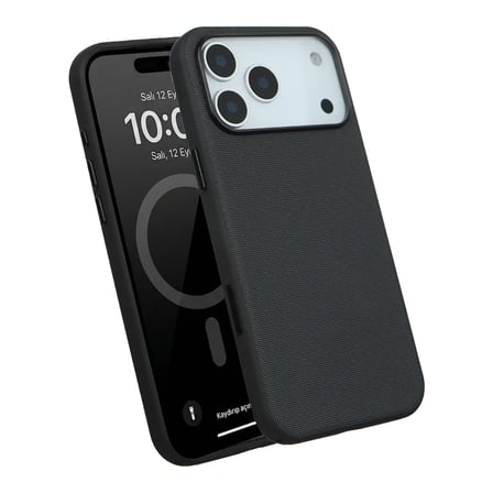 iPhone 17 Pro Siyah Renk Gizli Magsafe Destekli Mikro Kabartma Dokulu Premium Kılıf