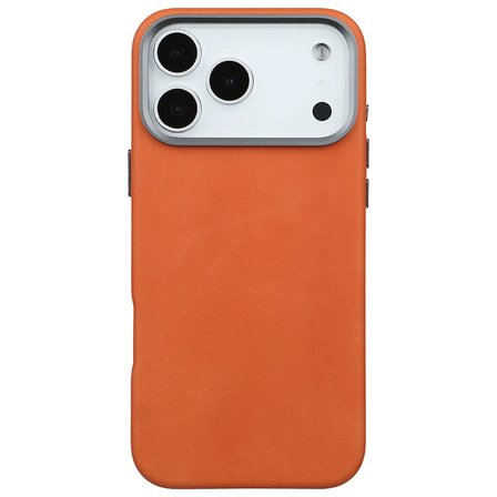 iPhone 17 Pro Max Turuncu Premium Vintage Dokulu Darbe Emici Kamera Korumalı MagSafe Uyumlu Telefon Kılıfı