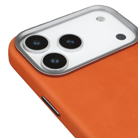 iPhone 17 Pro Max Turuncu Premium Vintage Dokulu Darbe Emici Kamera Korumalı MagSafe Uyumlu Telefon Kılıfı