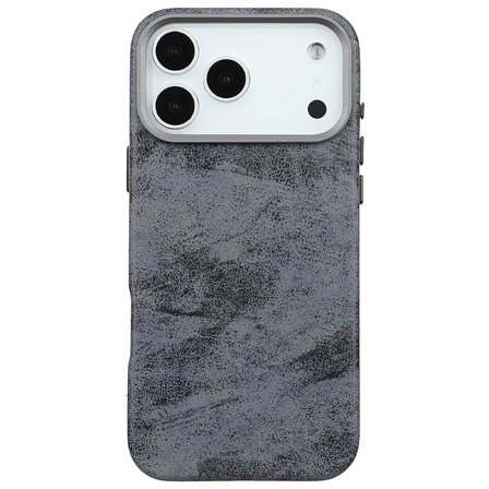iPhone 17 Pro Gri Premium Vintage Dokulu Darbe Emici Kamera Korumalı MagSafe Uyumlu Telefon Kılıfı