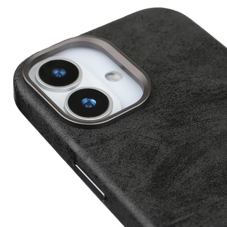 iPhone 17 Siyah Premium Vintage Dokulu Darbe Emici Kamera Korumalı MagSafe Uyumlu Telefon Kılıfı