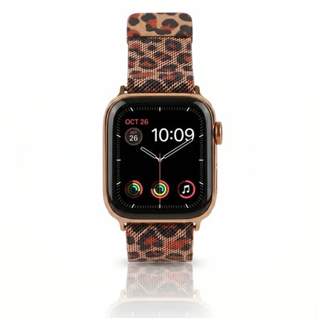 Watch Uyumlu Leopar Desenli Ayarlanabilir Milanese Manyetik Tokalı Hasır Kayış Kordon 41mm