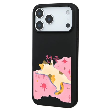 iPhone 17 Pro Max Siyah Cat Sleeping Kamera Korumalı Premium Lansman Renkli Silikon Kılıfı