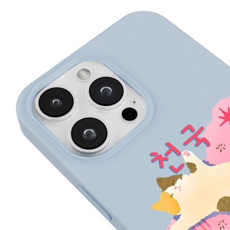 iPhone 14 Pro Max Mavi Cat Sleeping Kamera Korumalı Premium Lansman Renkli Silikon Kılıfı