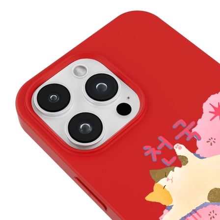iPhone 16 Pro Kırmızı Cat Sleeping Kamera Korumalı Premium Lansman Renkli Silikon Kılıfı