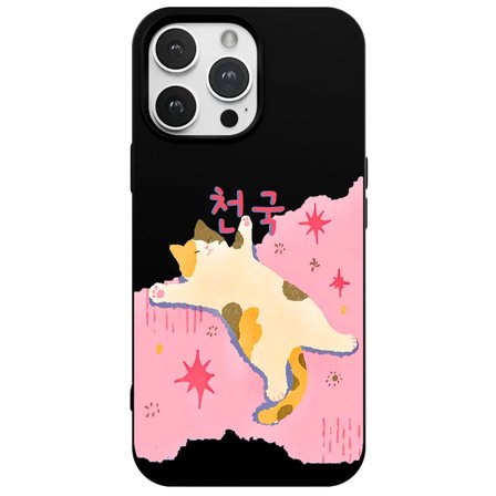 iPhone 14 Pro Siyah Cat Sleeping Kamera Korumalı Premium Lansman Renkli Silikon Kılıfı