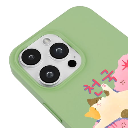 iPhone 13 Pro Max Yeşil Cat Sleeping Kamera Korumalı Premium Lansman Renkli Silikon Kılıfı