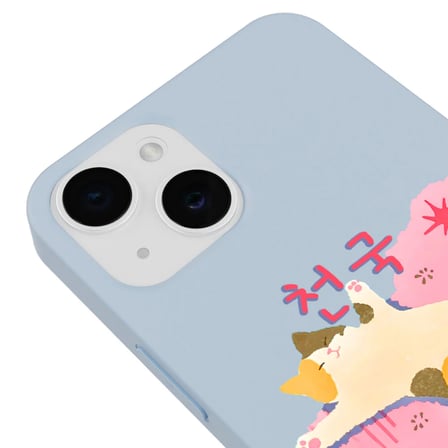 iPhone 14 Plus Mavi Cat Sleeping Kamera Korumalı Premium Lansman Renkli Silikon Kılıfı